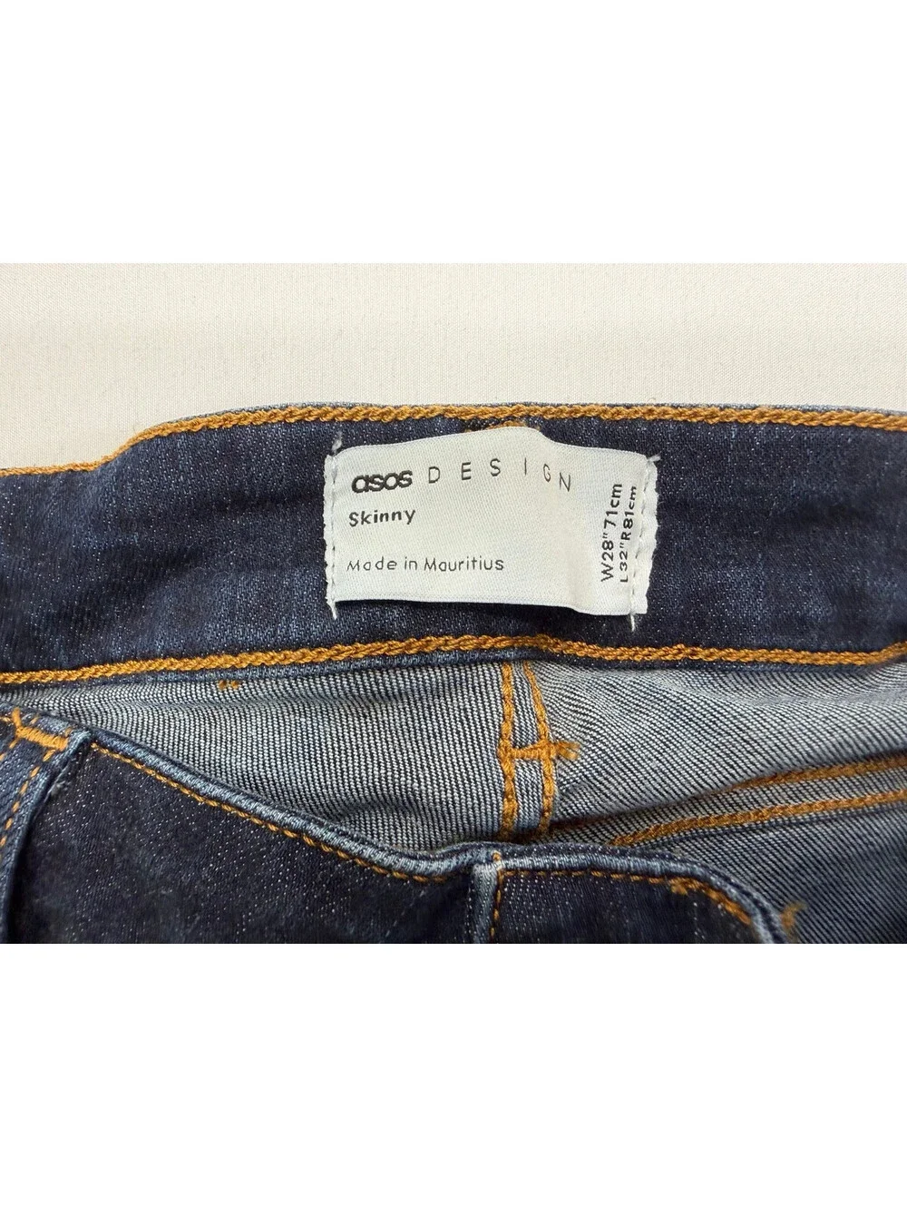 Asos Design Men's Skinny Jeans Dark Wash Denim Mid-Rise Slim Size 28 Blue NWOT